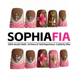 Mocha Pink Ombre Luxury Press On Nails
