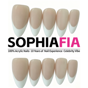 Celebrity Vibe Classic French Press On Nails - Nude White Almond Acrylic Nails, Timeless Design
